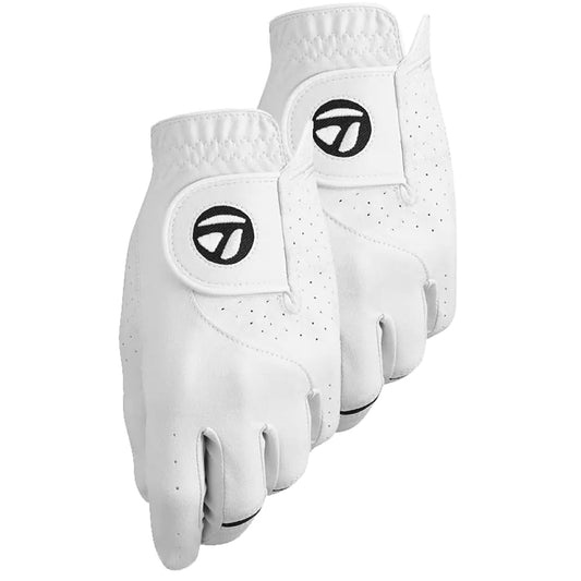TaylorMade Mens Stratus Tech Golf Glove (2 Pack) White Medium/Large