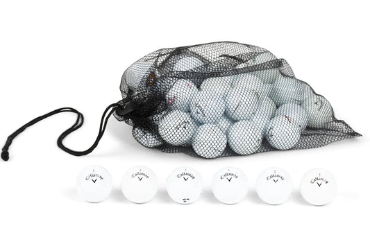 Clean Green Golf Balls Recycled & Used for Callaway Chromesoft 12 Ball Mix - Good Condition Graded Ball - includes GolfBalls and Mesh Carrying Bag (12)
