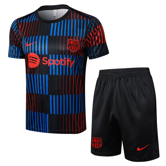 Nike Soccer Jerseys Men Short-sleeved Breathable Above-the-knee Shorts Polyester Training Suit Blue Black